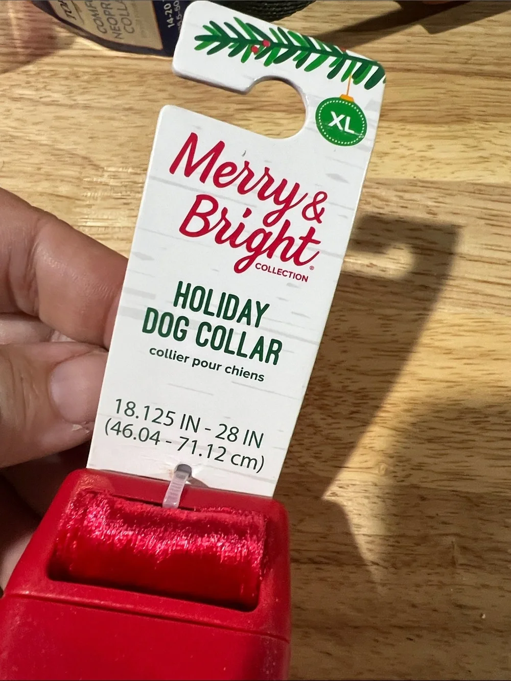 NWT Merry & bright Red Holiday Dog Collar Sequined Bow XL 18-28” z98